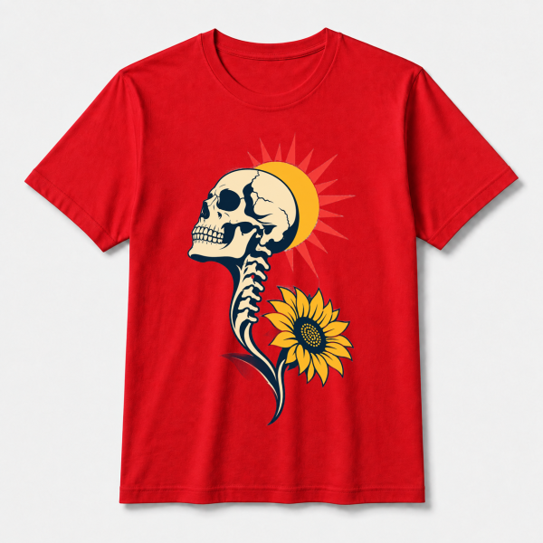 storeops-0278945223308612b0888afbb271f62f3f783b05d12e73d3981e6f0429b5730f Skull Sunflower – Bella Canvas 3001 T-Shirt