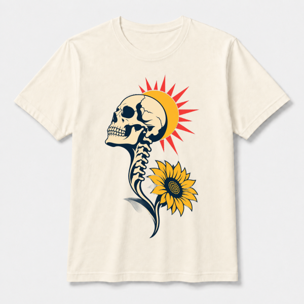 storeops-099c64496e24ef98af653e49a51b55920a0f3b450dc79bd0b962b50f20126d2b Skull Sunflower – Bella Canvas 3001 T-Shirt