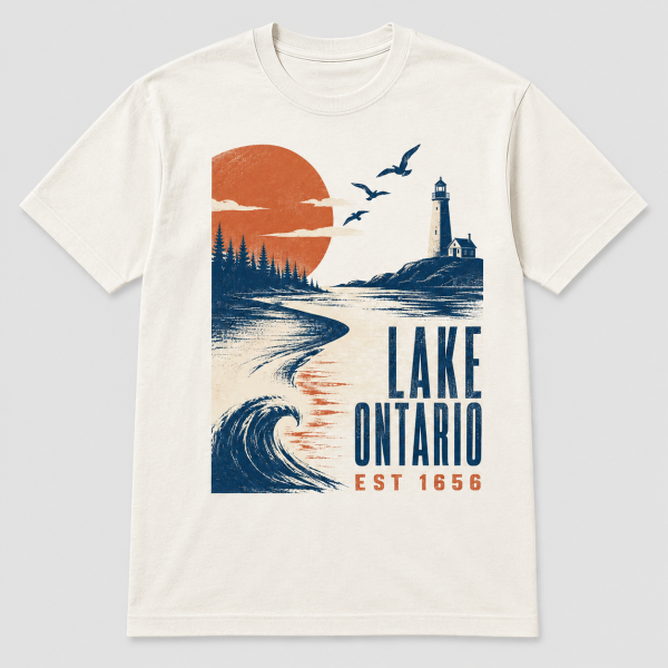 storeops-0b5c9847b4175efa30f04b931d10a084cd0e44a191e43a3cc9a3ccc5bd8bf5ac Lake Ontario Lighthouse Graphic T-Shirt – Gildan 5000
