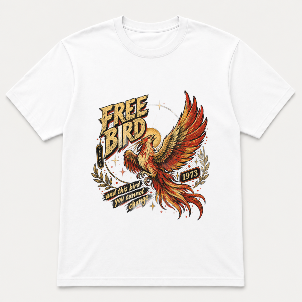 storeops-0ba4ff2011a96f27cd3d37c419bfc2b7e35822f7041d10c6aad75477a1b82766 Free Bird Since 1973 – Gildan 5000 T-Shirt