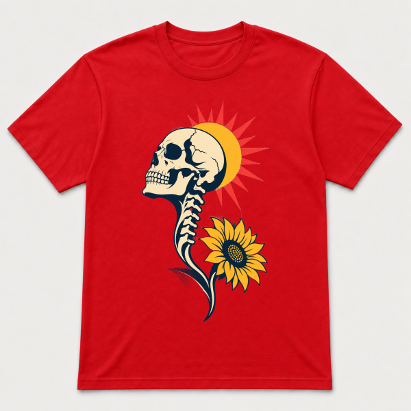 storeops-2f84ab4019e00fe3d1606827f239f5190411f2b7a9172ef6b4e7b9557270233d Skull Sunflower – Gildan 5000 T-Shirt