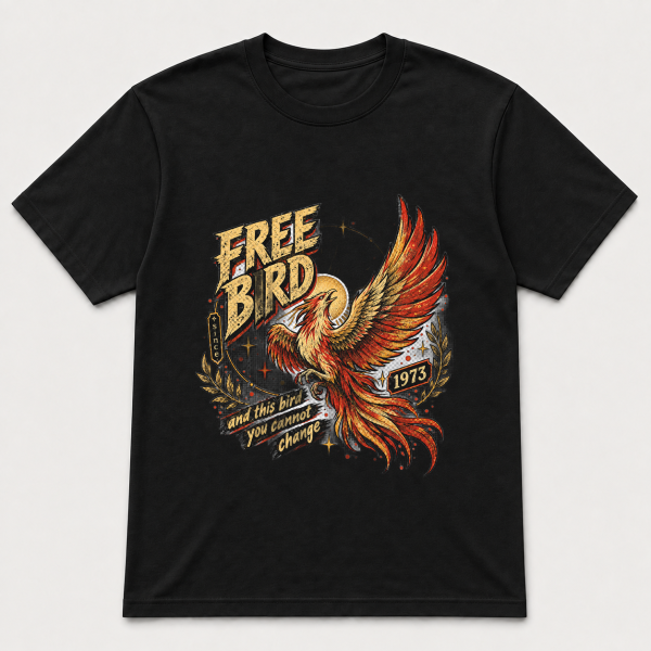 storeops-3490fa5594115b5d1ab79a86ad403b9d017896431f515d8842c4e90e8beea2e0 Free Bird Since 1973 – Gildan 5000 T-Shirt