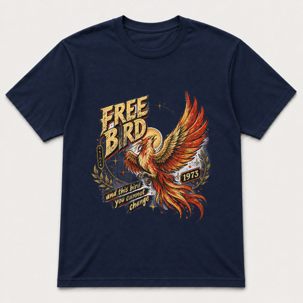 storeops-585979629c54d8e2a21984c81329a896656974b9ef422cdf00f77d5aa7ac6273 Free Bird Since 1973 – Gildan 5000 T-Shirt