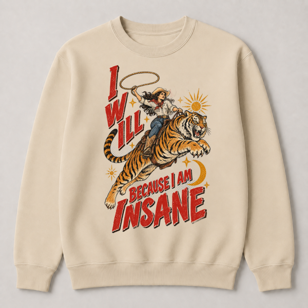 I Will Succeed Cowgirl Tiger – Gildan 18000 Sweatshirt