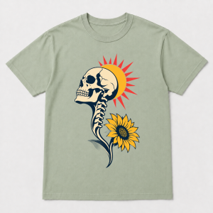 Skull Sunflower – Comfort Colors 1717 T-Shirt
