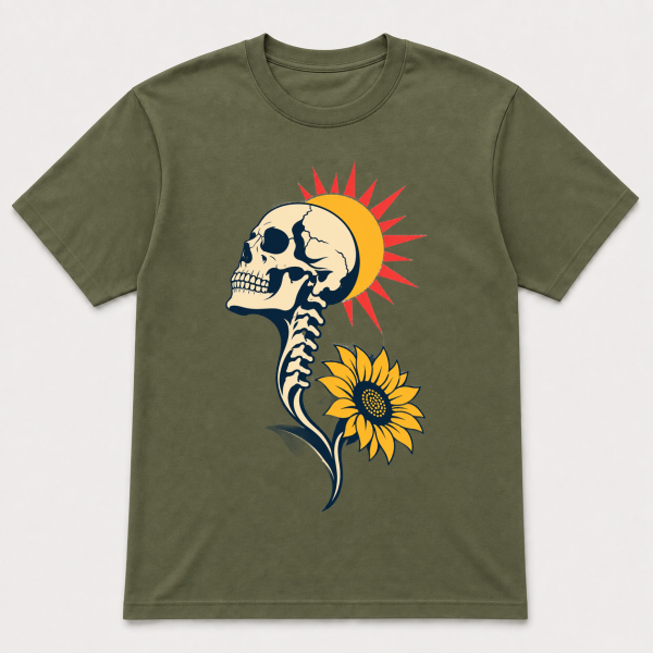 storeops-868efa3fc6d67e1fa1f56cead6bd8c273d2c7282dc2358e6a3457bc57deb4fd8 Skull Sunflower – Gildan 5000 T-Shirt