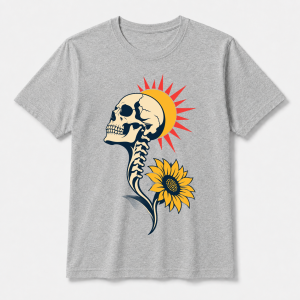 Skull Sunflower – Bella Canvas 3001 T-Shirt