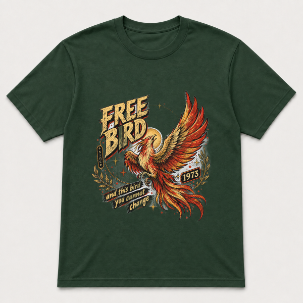storeops-9df6d27722e56916c3d6a8868e71964f3abe93d923bf549d5fe8f834e67bda9a Free Bird Since 1973 – Gildan 5000 T-Shirt