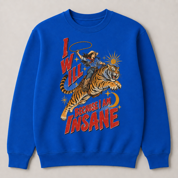 I Will Succeed Cowgirl Tiger – Gildan 18000 Sweatshirt