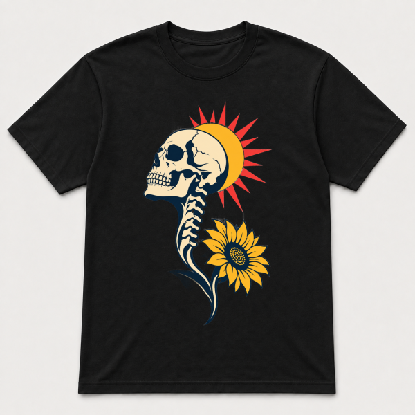 storeops-cce32932167400a795b16abc36d9a41eb6e069e4b1dac562ee53b2037bc1299b Skull Sunflower – Gildan 5000 T-Shirt