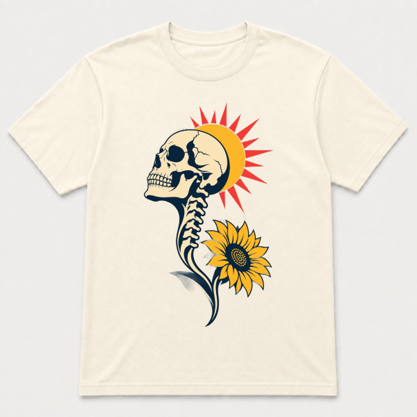 storeops-d9371967c24056a819119f7ae8dac060c8f4e86aea678300753b085f31aa0b49 Skull Sunflower – Gildan 5000 T-Shirt
