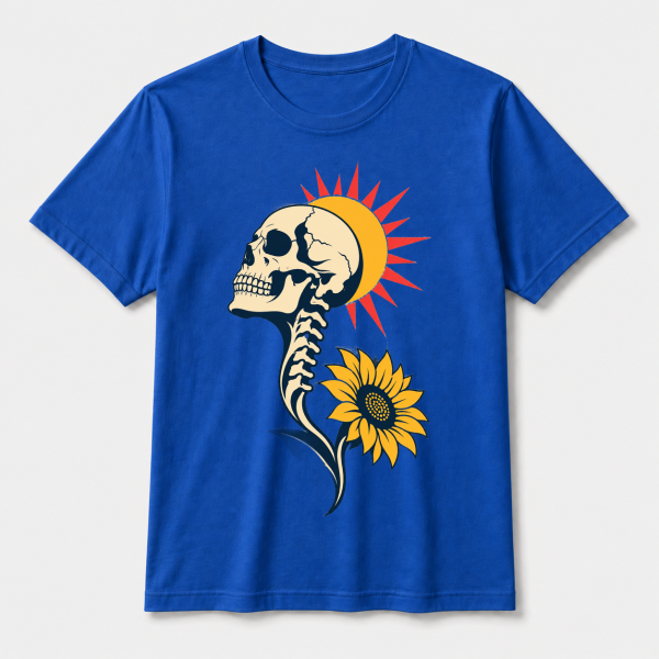 storeops-dca6014baf47a3e982bb6c7a04291d4e5367103a8a9db3ac99db6f96e88eb535 Skull Sunflower – Bella Canvas 3001 T-Shirt