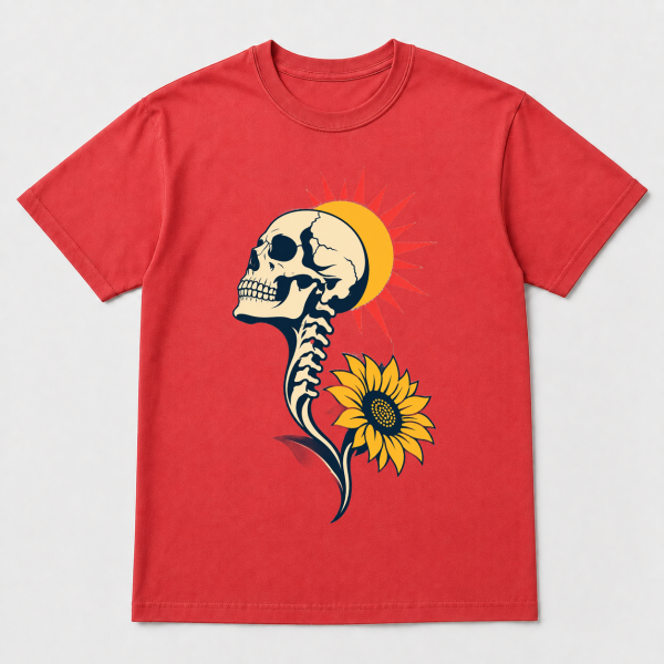 storeops-fc2b8afe18ae20f9f8a24cee87b22b722e99664c65f7fb7122c8d511d47b2eac Skull Sunflower – Comfort Colors 1717 T-Shirt